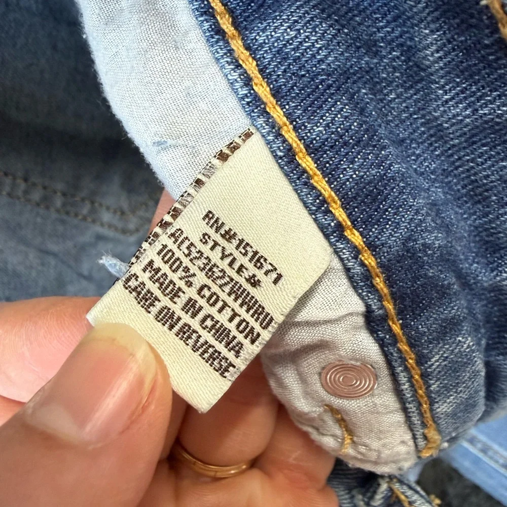 Hot Kiss Distressed Boyfriend Jeans - Blue - Picture 3 of 4